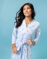 Baby Kids Bamboo Pajamas — Blue-tiful Bloom Women's Robe — Image 1