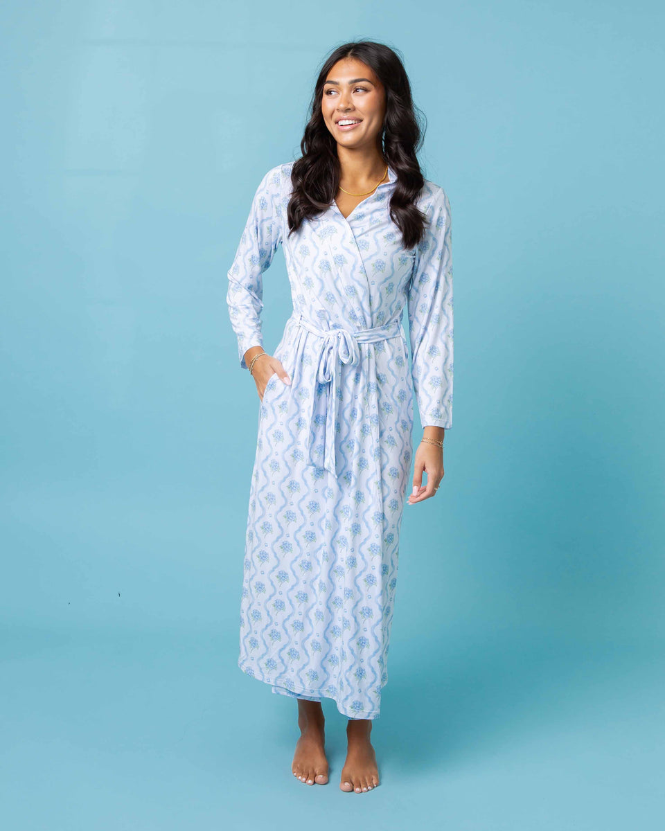 Blue-tiful Bloom Women's Robe