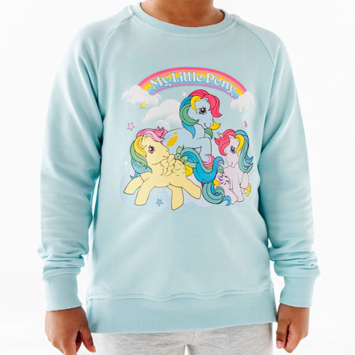 My Little Pony: Classic Blue Crew Neck and Heather Grey Jogger Set - Image 4 - Bums & Roses