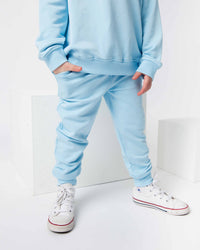 Baby Kids Bamboo Pajamas — Blue Me Away Relaxed Fit Sweatpants — Image 1