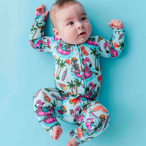 Baby Kids Bamboo Pajamas — Bone Chillin Convertible Romper — Image 1