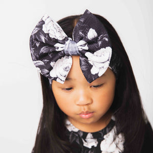 Baby Kids Bamboo Pajamas — Bones and Roses Biggie Bow — Image 1