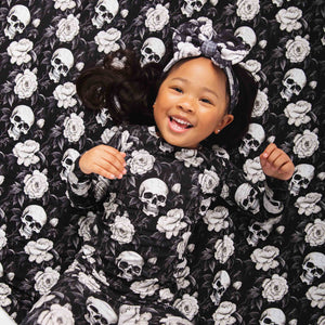 Baby Kids Bamboo Pajamas — Bones and Roses Bum Bum Blanket — Image 1