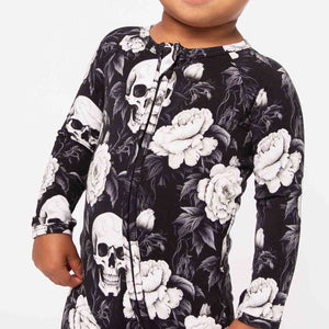 Baby Kids Bamboo Pajamas — Bones and Roses Convertible Romper — Image 1