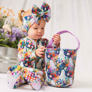 Baby Kids Bamboo Pajamas — Boo-tiful Blooms Treat Basket — Image 1