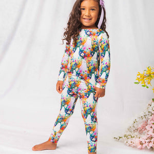 Baby Kids Bamboo Pajamas — Boo-tiful Blooms Long Sleeve Pajama Set — Image 1