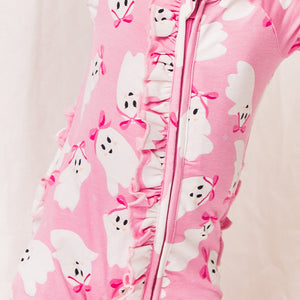 Baby Kids Bamboo Pajamas — BOOsties Forever Convertible Ruffle Romper — Image 1