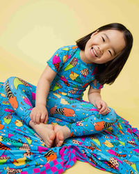 Baby Kids Bamboo Pajamas — Brain Freeze Short Sleeve Pajama Set — Image 1