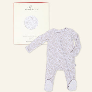 Baby Kids Bamboo Pajamas — Branching Out Footie + Swaddle & Beanie Set Bundle — Image 1