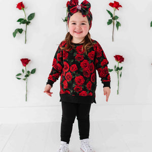 Baby Kids Bamboo Pajamas — Bums & Roses Crew Neck Sweatshirt — Image 1