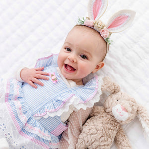 Baby Kids Bamboo Pajamas — Bunny Ears Easter Headband — Image 1