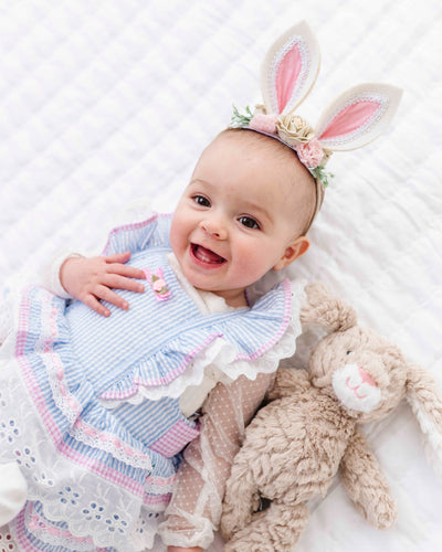 Baby Kids Bamboo Pajamas — Bunny Ears Easter Headband — Image 1