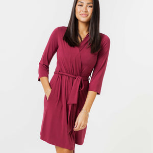 Baby Kids Bamboo Pajamas — Berry Dramatic Women's Robe — Image 1