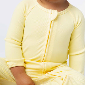 Baby Kids Bamboo Pajamas — Butter Than Ever Ribbed Convertible Romper — Image 1
