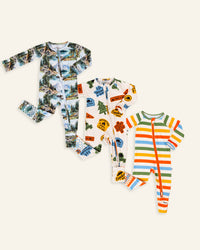 Baby Kids Bamboo Pajamas — Bums Goes Camping Convertible Romper Bundle — Image 1