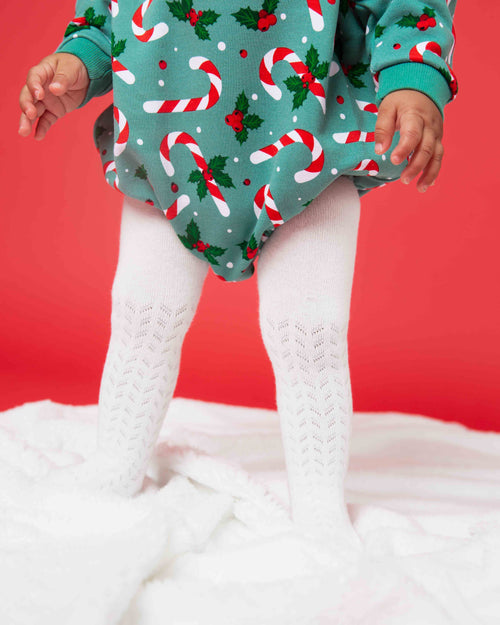 Baby Kids Bamboo Pajamas — Candy Cane Lane Bubble Sweatshirt — Image 6