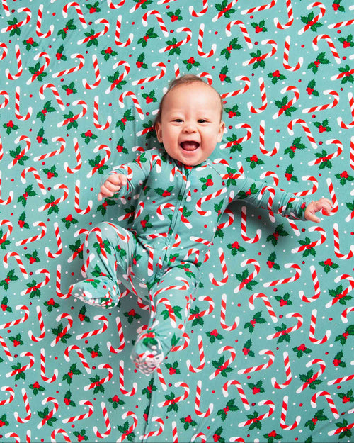 Baby Kids Bamboo Pajamas — Candy Cane Lane Bum Bum Blanket - Plush — Image 1