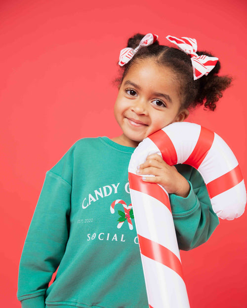 Baby Kids Bamboo Pajamas — Candy Cane Lane Woven Piggy Clip Set — Image 4