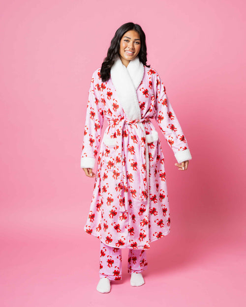 Baby Kids Bamboo Pajamas — Cane You Believe It Adult Plush Robe — Image 3