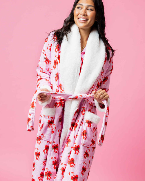 Baby Kids Bamboo Pajamas — Cane You Believe It Adult Plush Robe — Image 1
