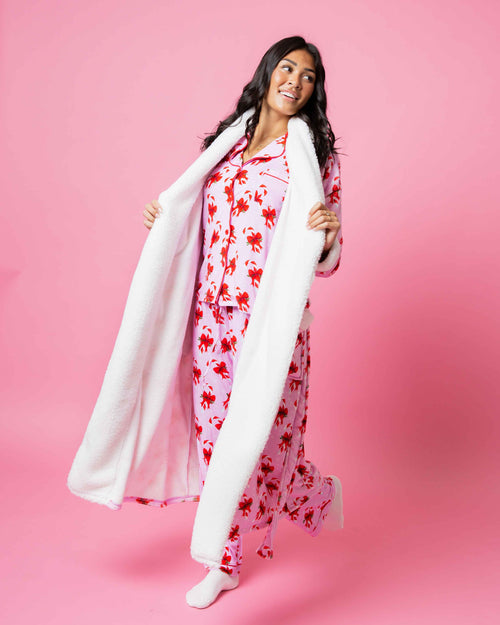 Baby Kids Bamboo Pajamas — Cane You Believe It Adult Plush Robe — Image 2