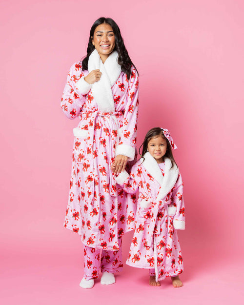 Baby Kids Bamboo Pajamas — Cane You Believe It Adult Plush Robe — Image 4