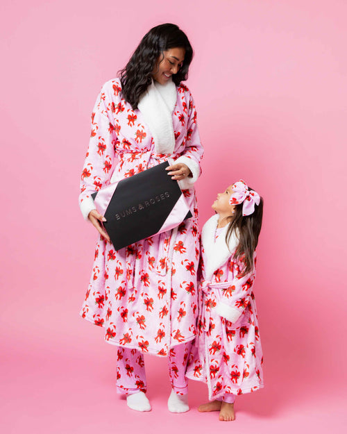 Baby Kids Bamboo Pajamas — Cane You Believe It Adult Plush Robe — Image 5