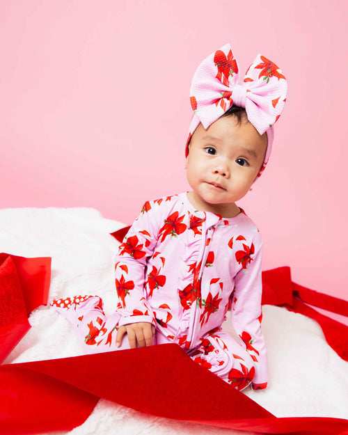 Baby Kids Bamboo Pajamas — Cane You Believe It Biggie Bow — Image 6