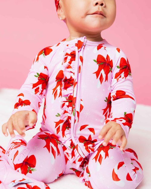 Baby Kids Bamboo Pajamas — Cane You Believe It Convertible Ruffle Romper — Image 7