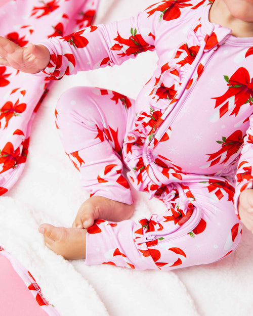 Baby Kids Bamboo Pajamas — Cane You Believe It Convertible Ruffle Romper — Image 5