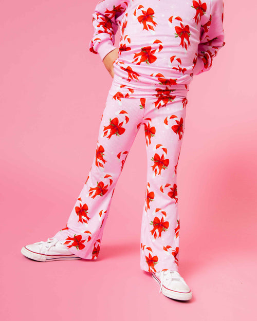 Baby Kids Bamboo Pajamas — Cane You Believe It Crew Neck Sweatshirt & Bell Bottoms Set — Image 3