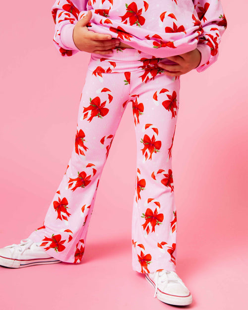 Baby Kids Bamboo Pajamas — Cane You Believe It Crew Neck Sweatshirt & Bell Bottoms Set — Image 7