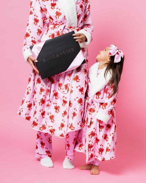 Baby Kids Bamboo Pajamas — Cane You Believe It Kids Plush Robe — Image 6