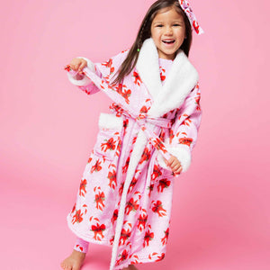 Baby Kids Bamboo Pajamas — Cane You Believe It Kids Plush Robe — Image 1