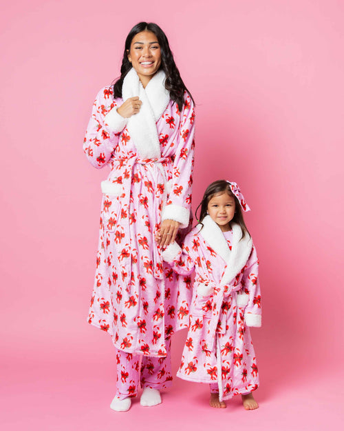Baby Kids Bamboo Pajamas — Cane You Believe It Kids Plush Robe — Image 4