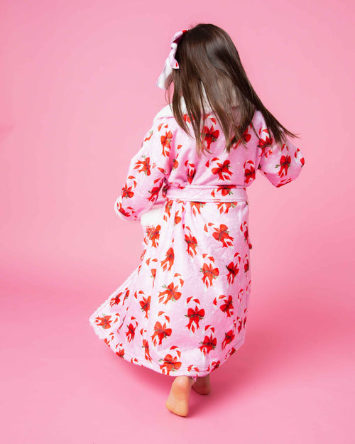 Baby Kids Bamboo Pajamas — Cane You Believe It Kids Plush Robe — Image 8