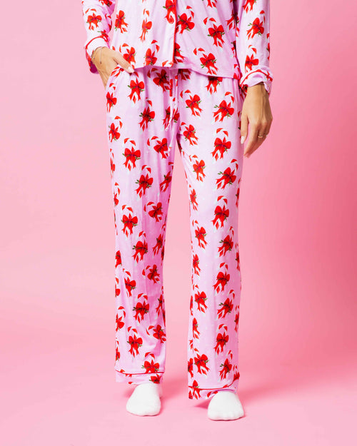 Baby Kids Bamboo Pajamas — Cane You Believe It Women's Long Sleeve Collar Shirt & Pants Pajama Set — Image 4