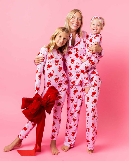 Baby Kids Bamboo Pajamas — Cane You Believe It Long Sleeve Pajama Set — Image 6