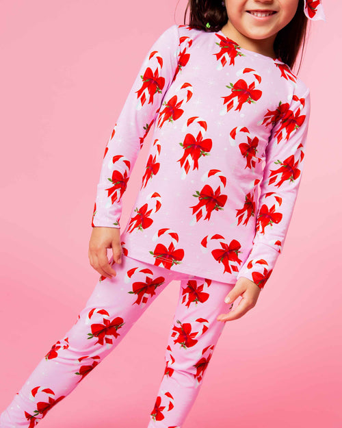 Baby Kids Bamboo Pajamas — Cane You Believe It Long Sleeve Pajama Set — Image 3