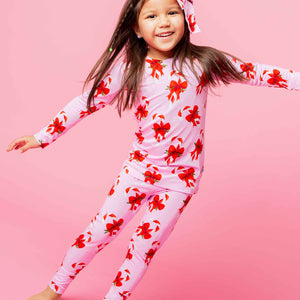 Baby Kids Bamboo Pajamas — Cane You Believe It Long Sleeve Pajama Set — Image 1