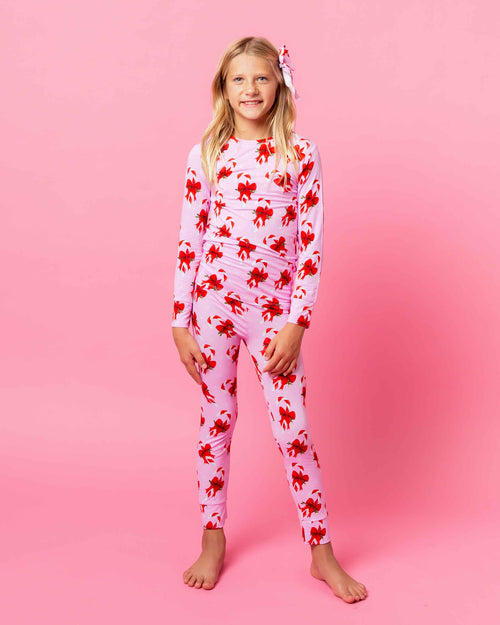 Baby Kids Bamboo Pajamas — Cane You Believe It Long Sleeve Pajama Set — Image 10