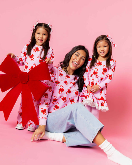 Baby Kids Bamboo Pajamas — Cane You Believe It Long Sleeve Party Dress & Shorts Set — Image 10