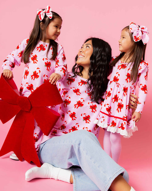 Baby Kids Bamboo Pajamas — Cane You Believe It Women's Crew Neck Sweatshirt — Image 5