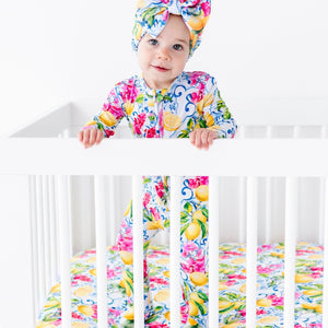 Bums & Roses - Baby & Kids Bamboo Pajamas - Carpe Lemon Crib Sheet - Image 1