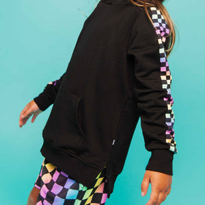 Baby Kids Bamboo Pajamas — Checkered Charm Pullover Hoodie — Image 1