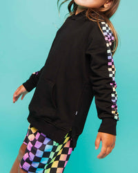 Baby Kids Bamboo Pajamas — Checkered Charm Pullover Hoodie — Image 1