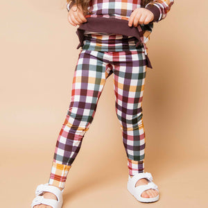 Baby Kids Bamboo Pajamas — Checkered & Charmed Bamboo Leggings — Image 1
