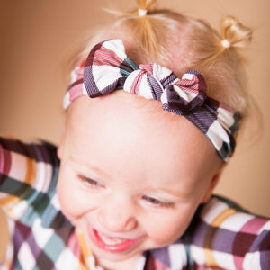 Baby Kids Bamboo Pajamas — Checkered & Charmed Headwrap — Image 1