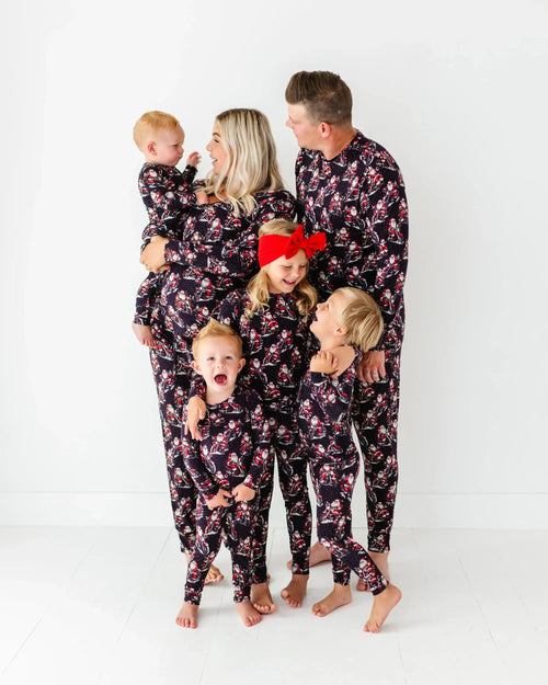 Baby Kids Bamboo Pajamas — Clausin' Trouble Hooded Jogger Set — Image 2