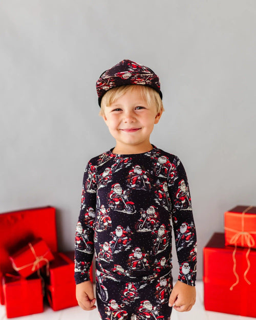 Baby Kids Bamboo Pajamas — Clausin' Trouble Hat — Image 5